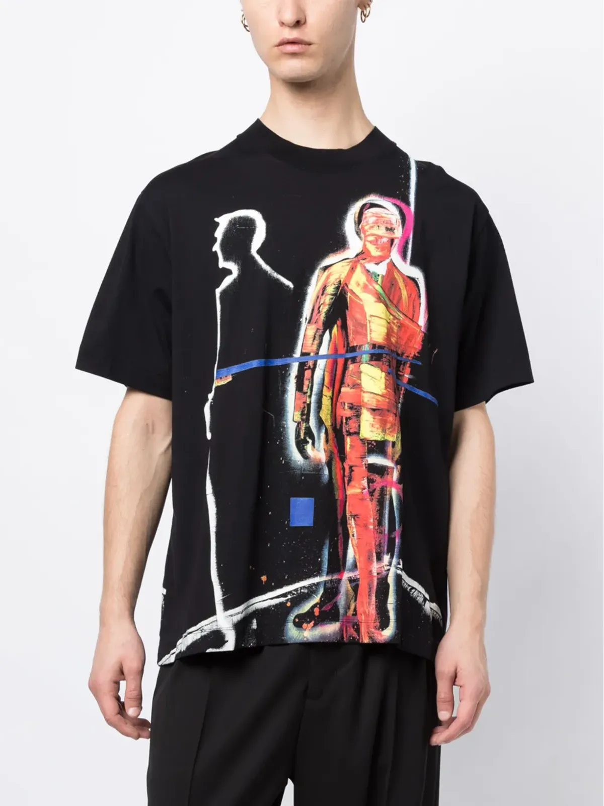 Limitato グラフィックプリント半袖コットンTシャツ - ブラック - 画像3