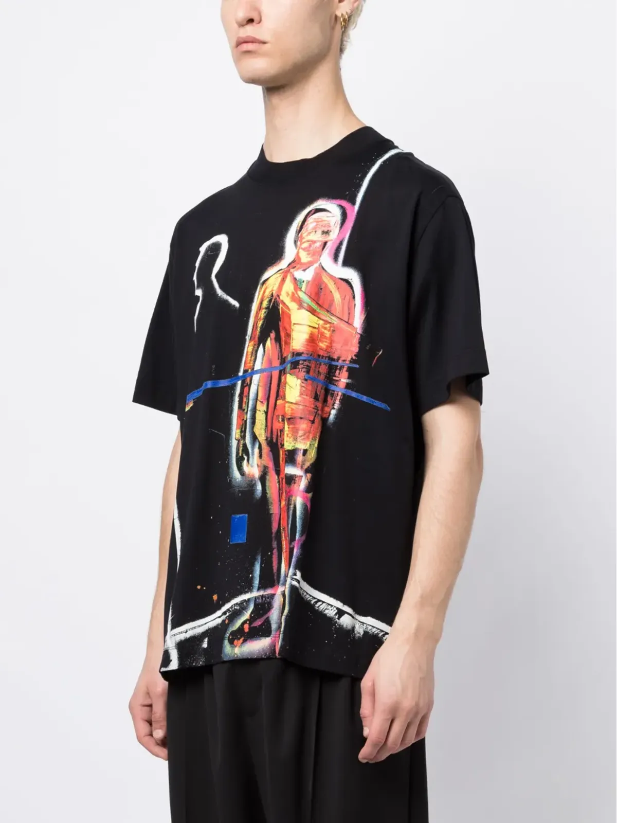 Limitato グラフィックプリント半袖コットンTシャツ - ブラック - 画像4