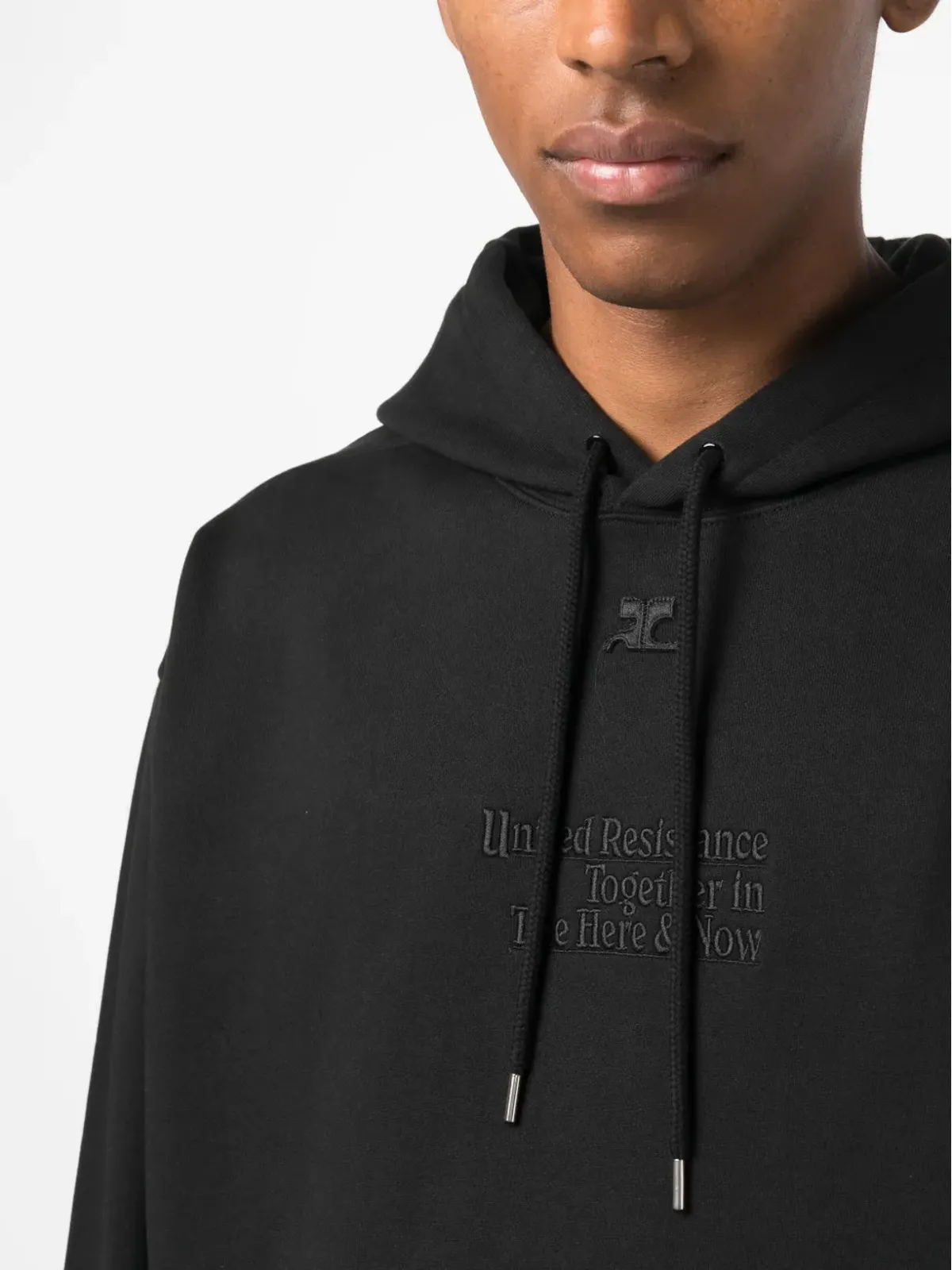 Courrèges ロゴ刺繍フーディー - 画像5