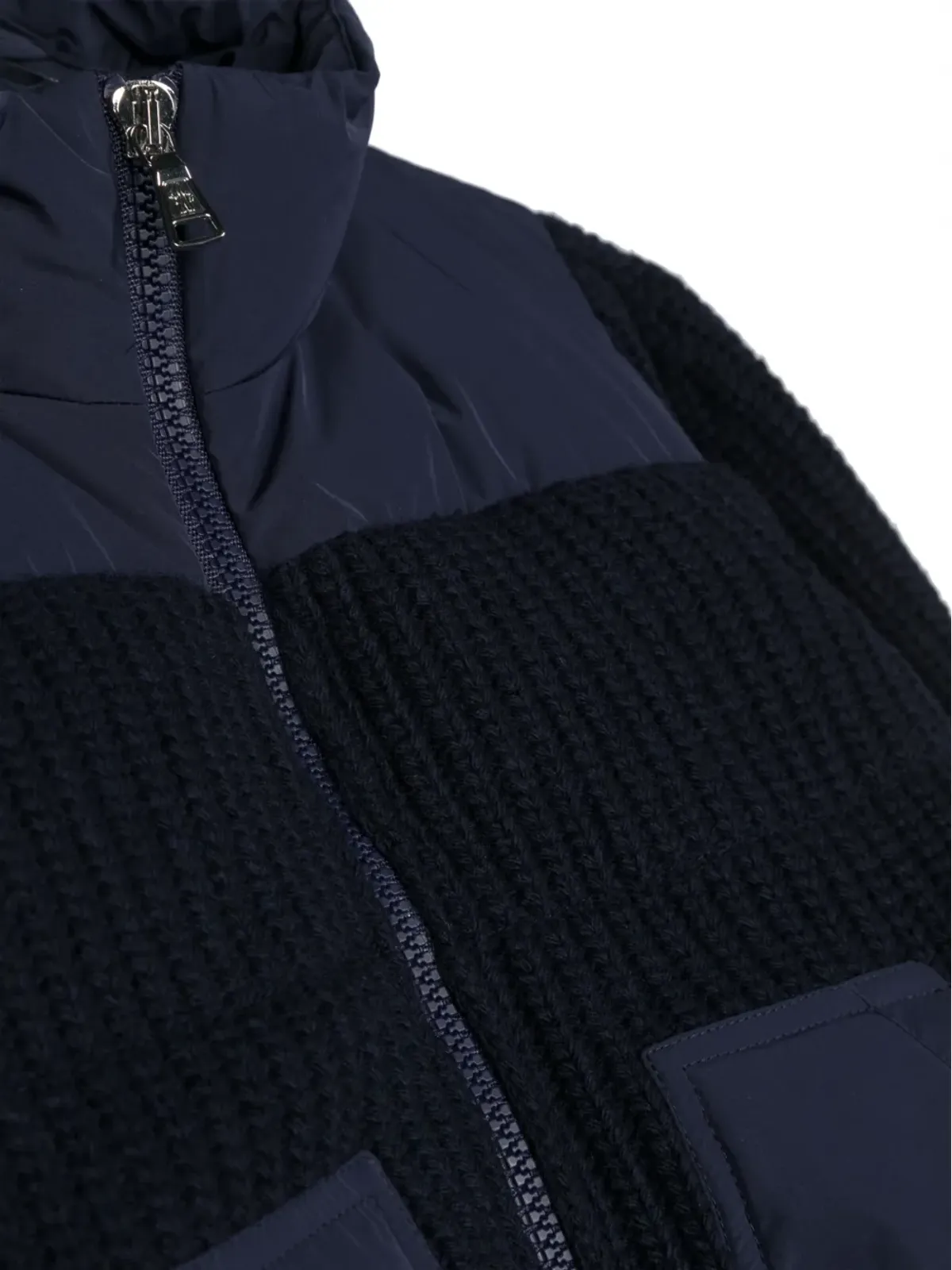 Moncler Enfant パネル入りフェザー入りダウンジップジャケット - 画像3