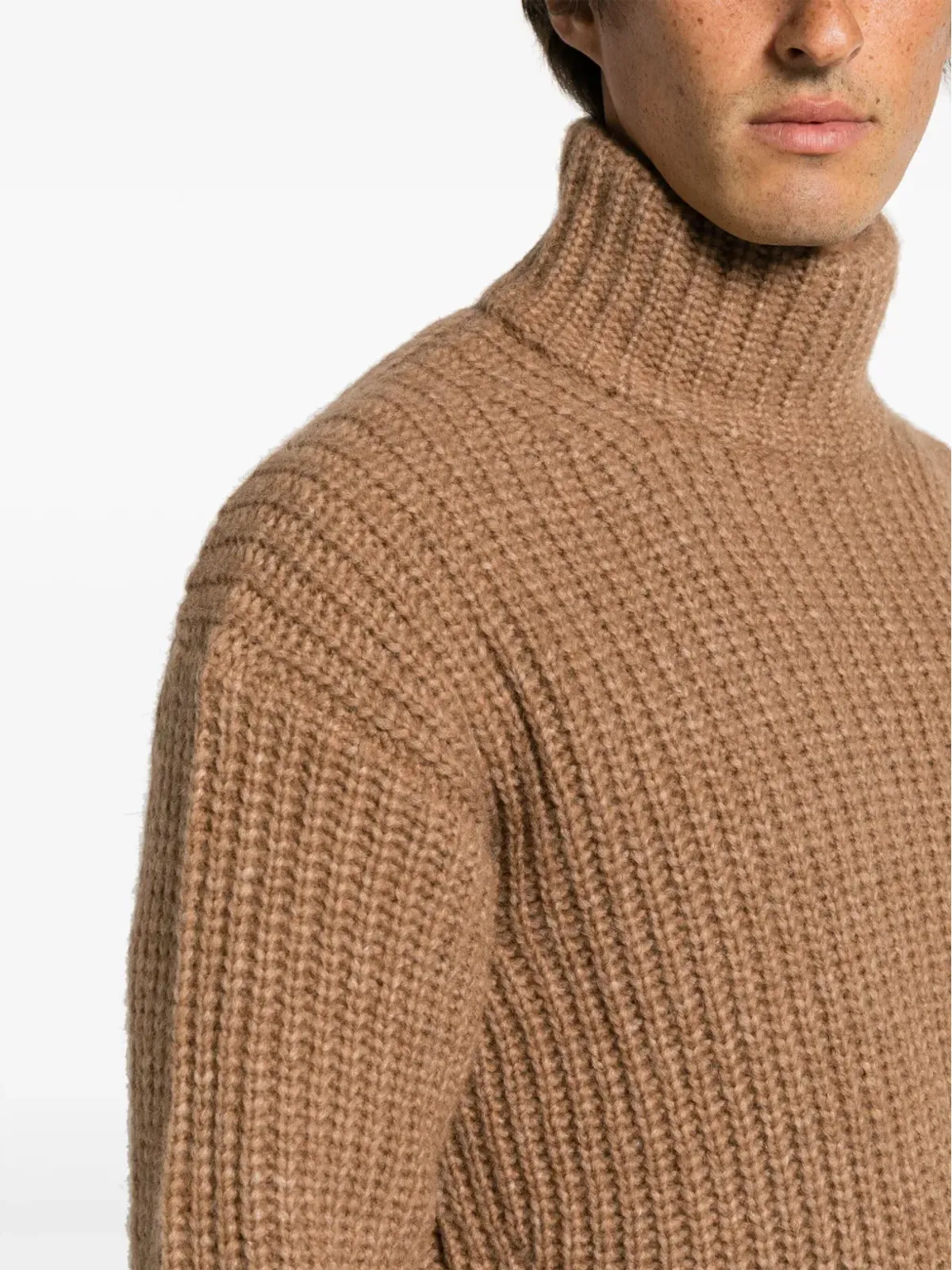 Roberto Collina ロールネック チャンクニット ジャンパー - Brown - 画像5