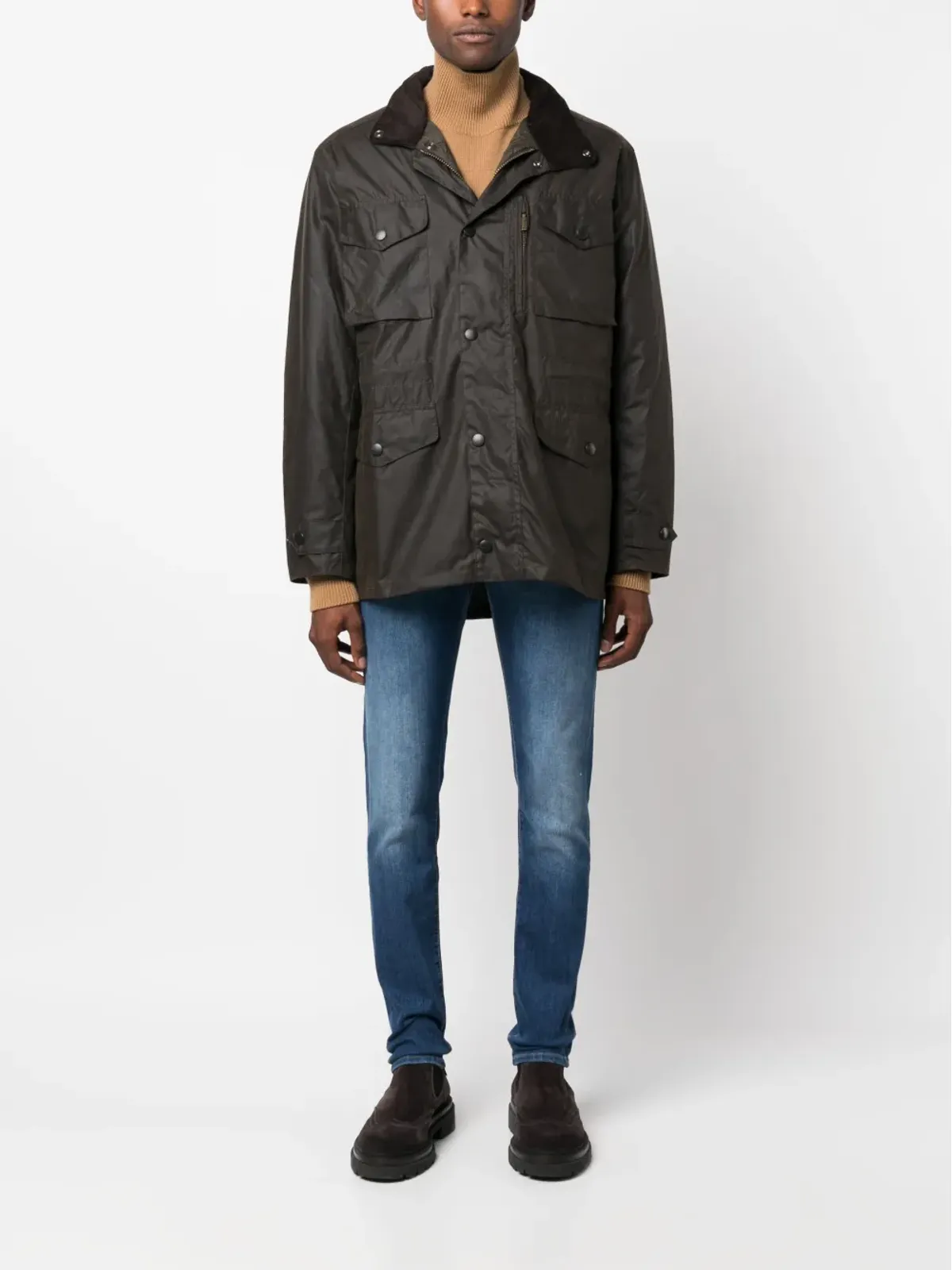 Barbour サッパー ワックスコート - グリーン - 画像2