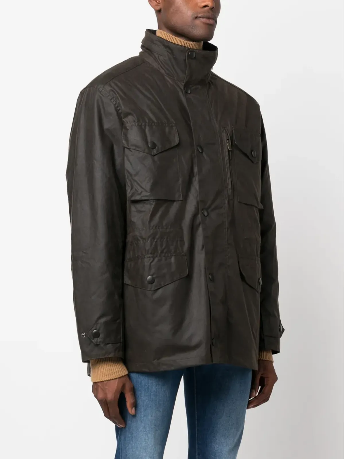 Barbour サッパー ワックスコート - グリーン - 画像3