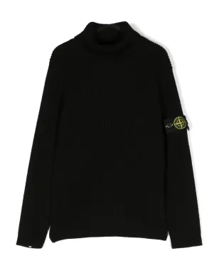 Stone Island Junior Compassバッジ付きヴァージンウールジャンパー - サムネイル1