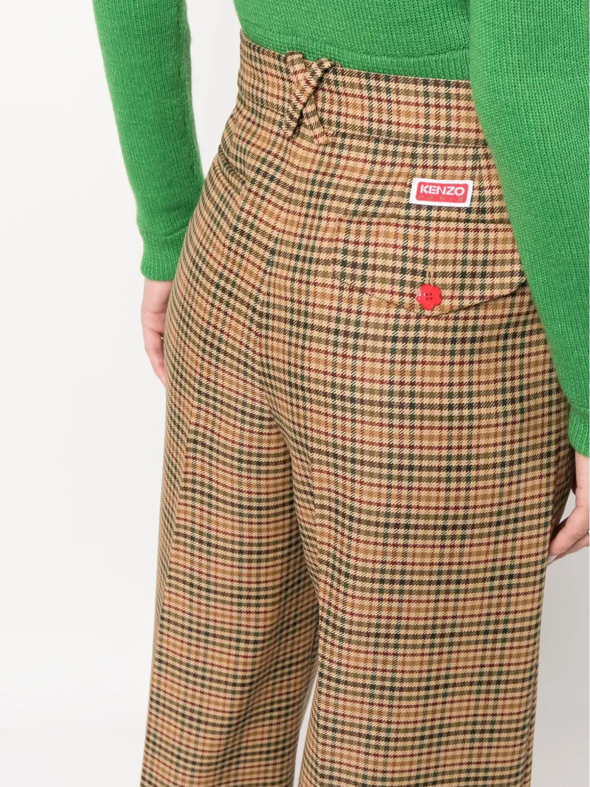 Kenzo チェック柄ワイドレッグパンツ - 画像5