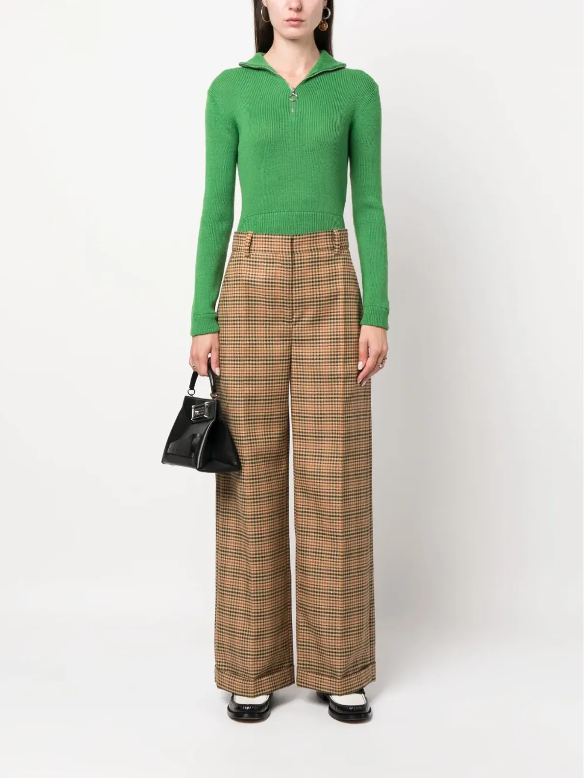 Kenzo チェック柄ワイドレッグパンツ - 画像2