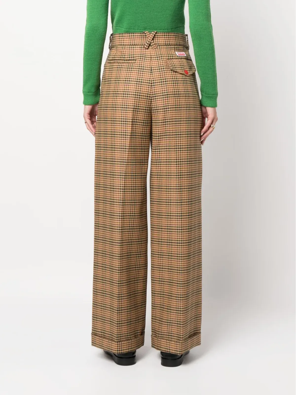 Kenzo チェック柄ワイドレッグパンツ - 画像4