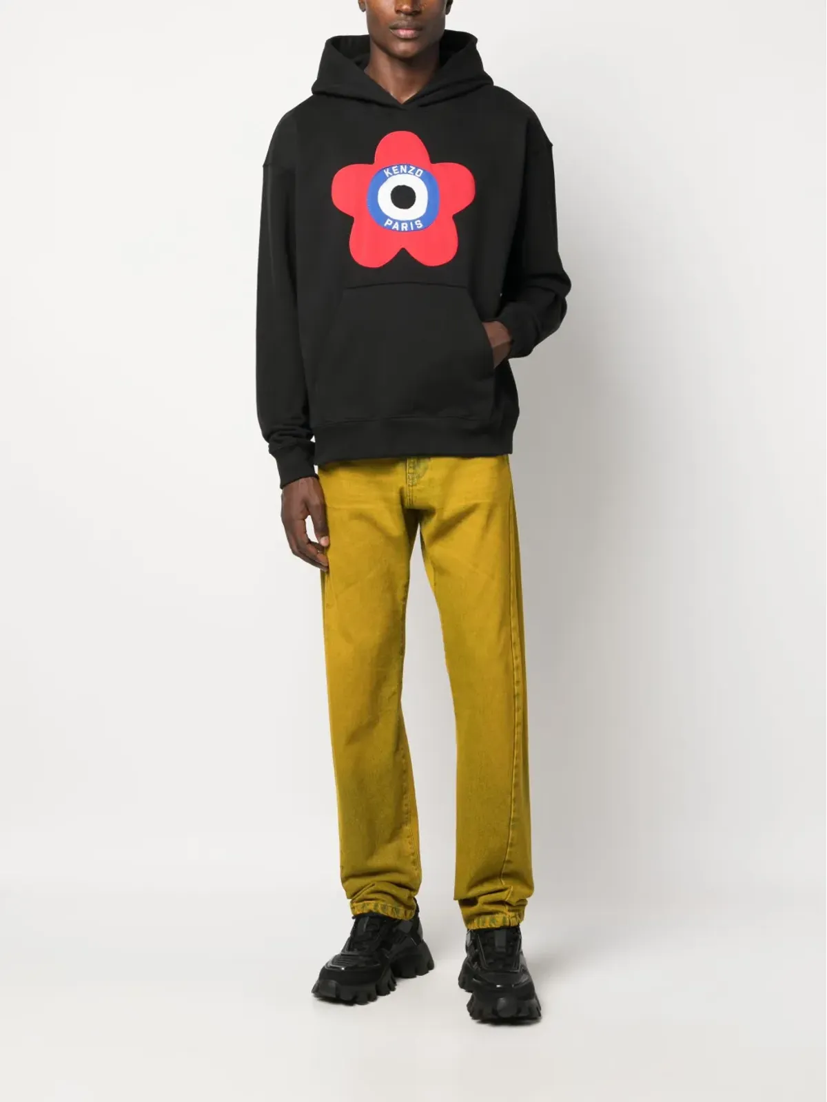 Kenzo フローラルパッチ フーディ ブラック - 画像2