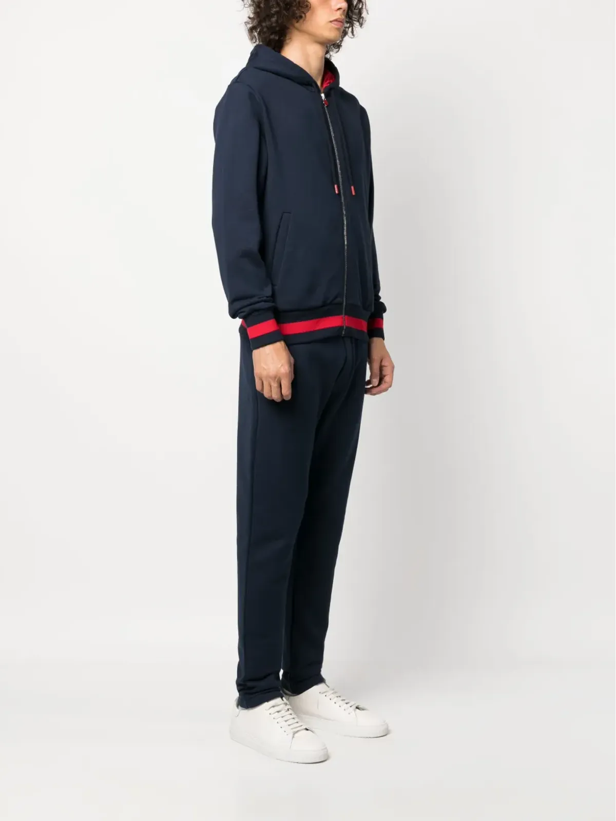 Kiton ロゴ刺繍入りコットンのトラックスーツ - ブルー - 画像3