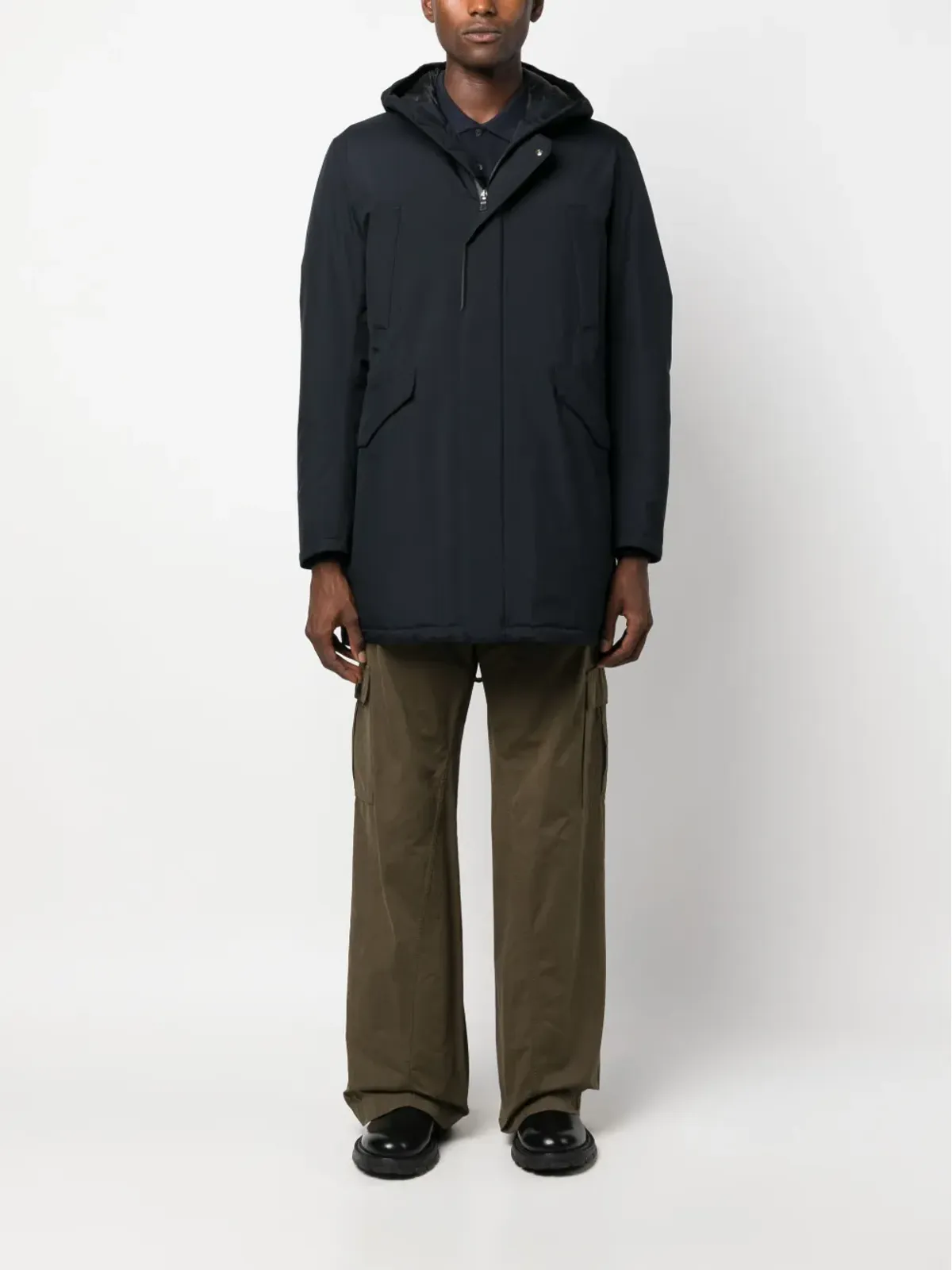 Herno flap-pockets hooded jacket - Blue - 画像2
