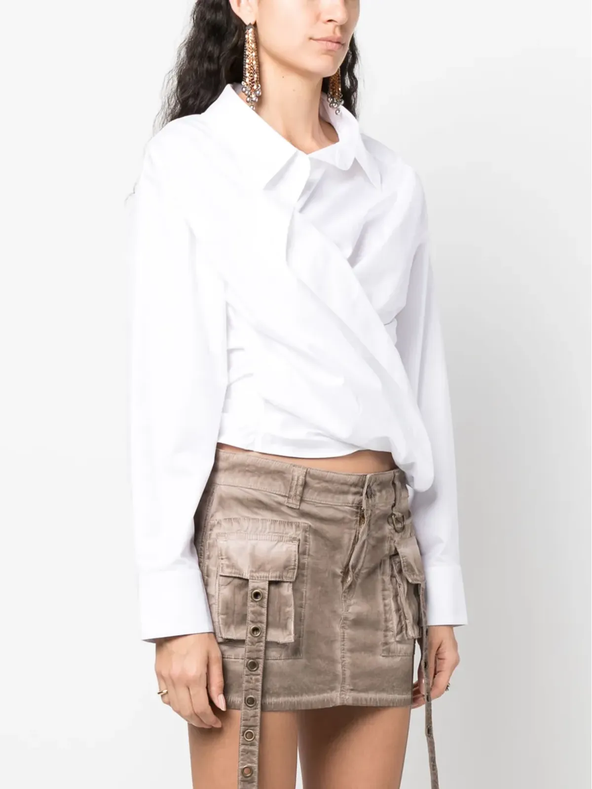 Alexander Wang ラップコットンシャツ - 画像3