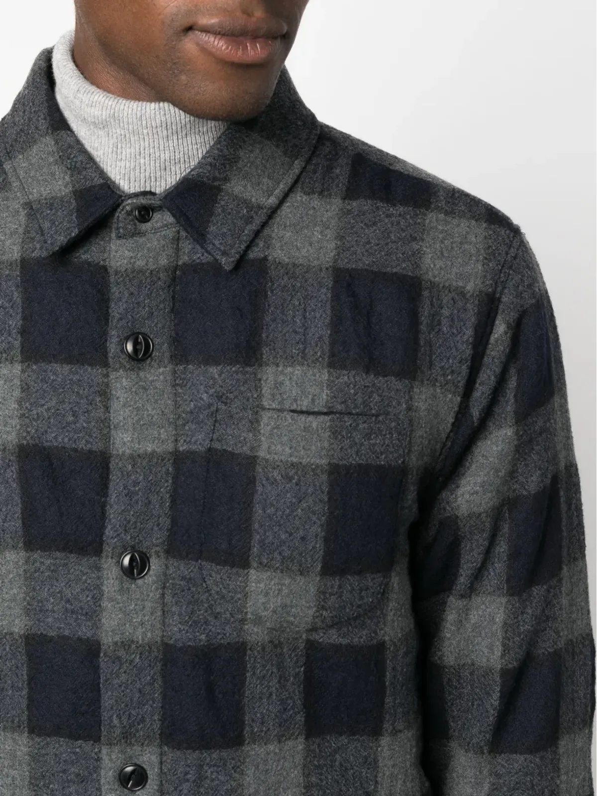 Officine Generale ギンガムチェック バージンウール ジャケット（ブルー） - 画像5