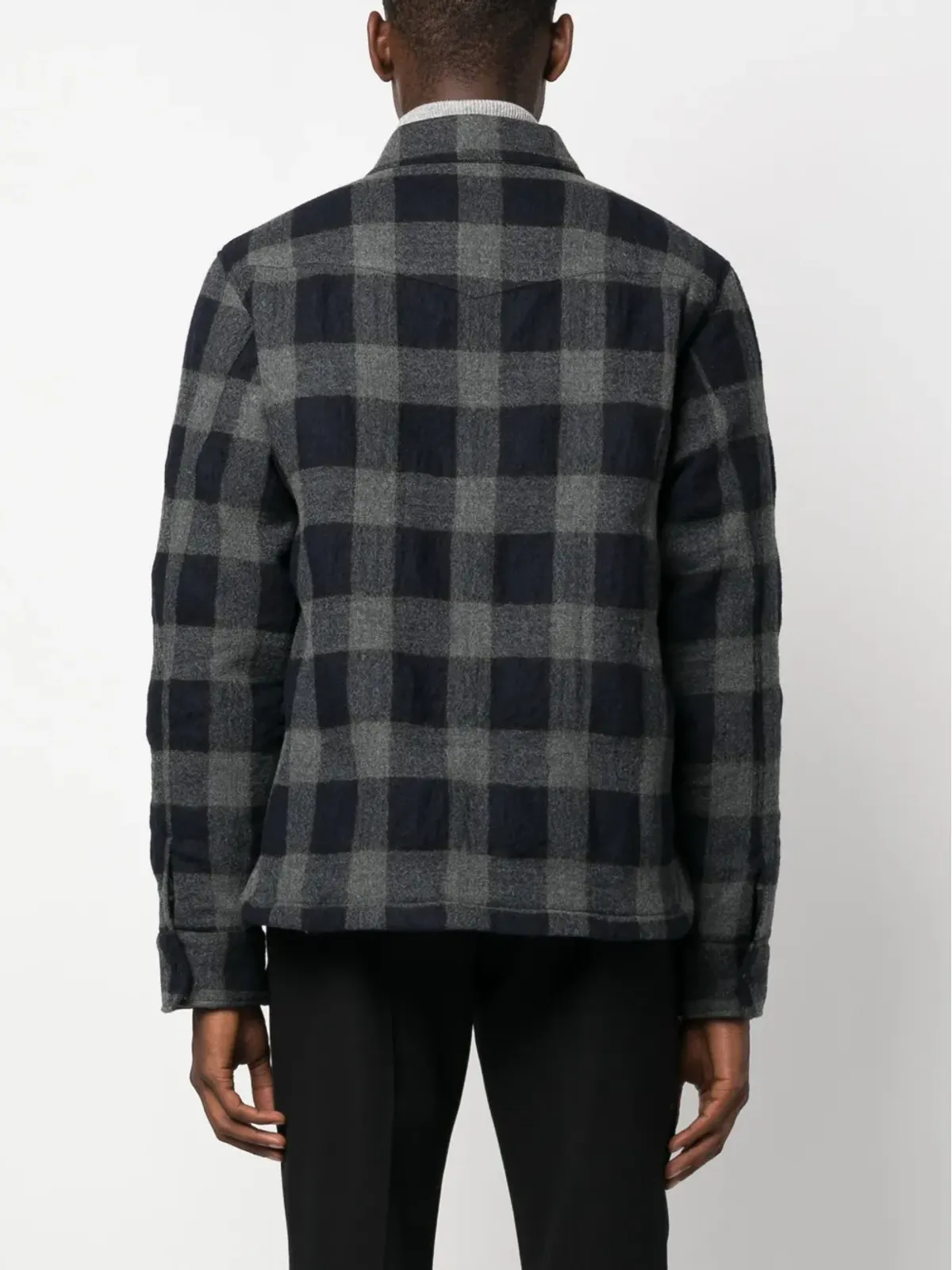 Officine Generale ギンガムチェック バージンウール ジャケット（ブルー） - 画像4