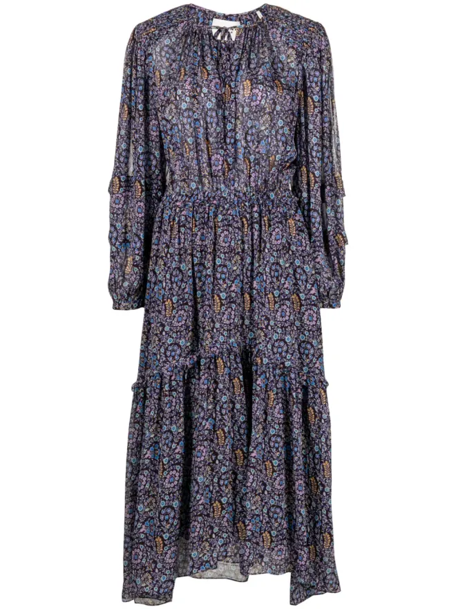 MARANT ÉTOILE MARANT ÉTOILE Naema 花柄プリント ミディドレス - ブルーの商品画像