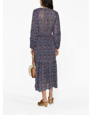 MARANT ÉTOILE Naema 花柄プリント ミディドレス - ブルー - サムネイル4