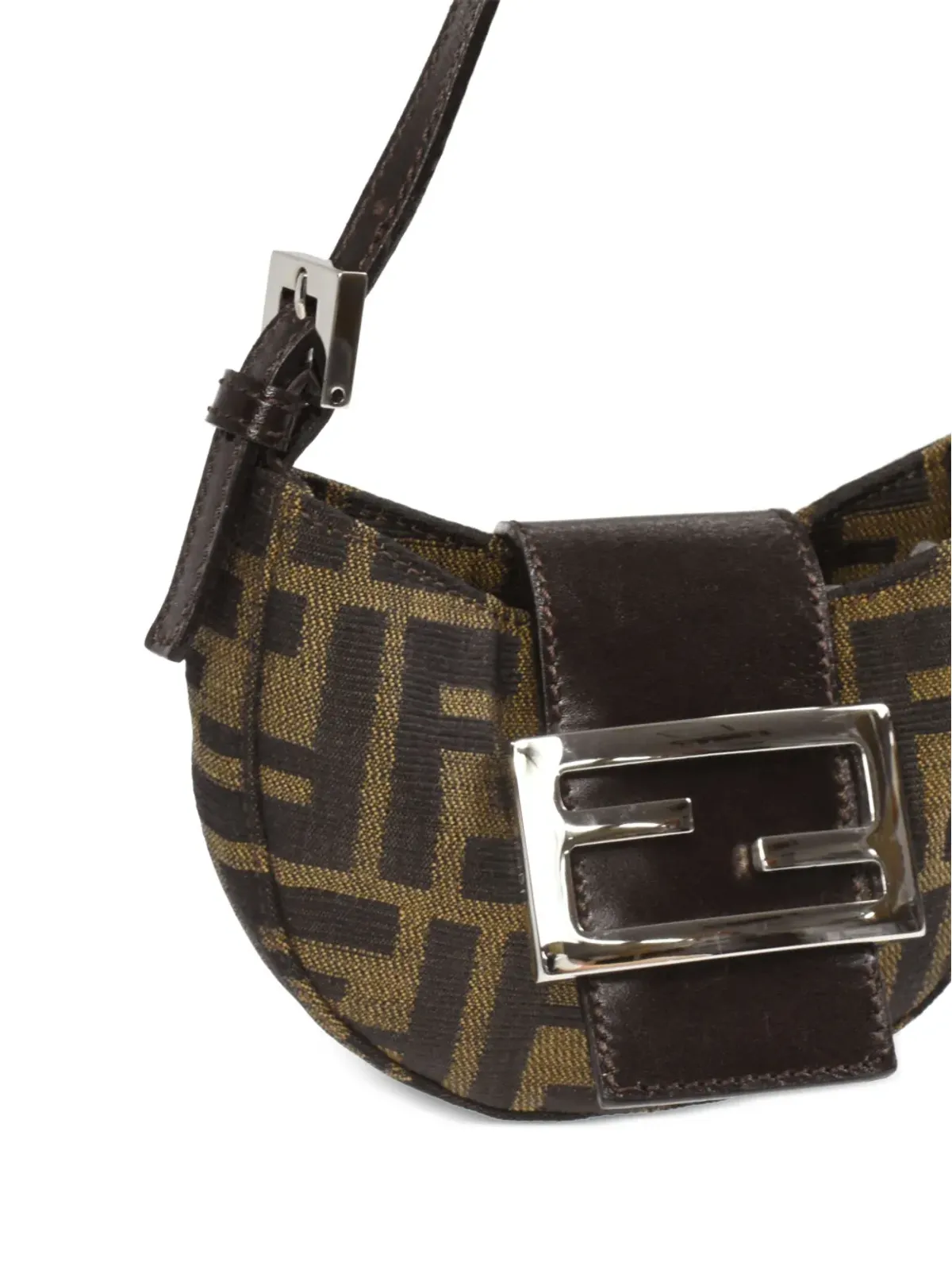 Fendi Pre-Owned ZuccaミニFFプレートハンドバッグ - 画像3