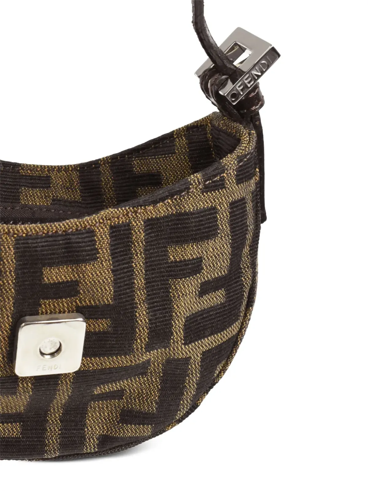 Fendi Pre-Owned ZuccaミニFFプレートハンドバッグ - 画像4