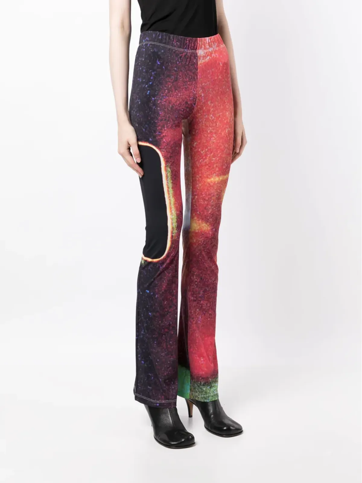 MM6 Maison Margiela 抽象柄プリント フレアパンツ - 画像3