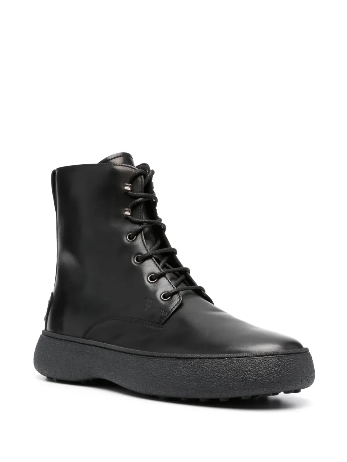 Tod's Montone レースアップ レザーブーツ（ブラック） - 画像2