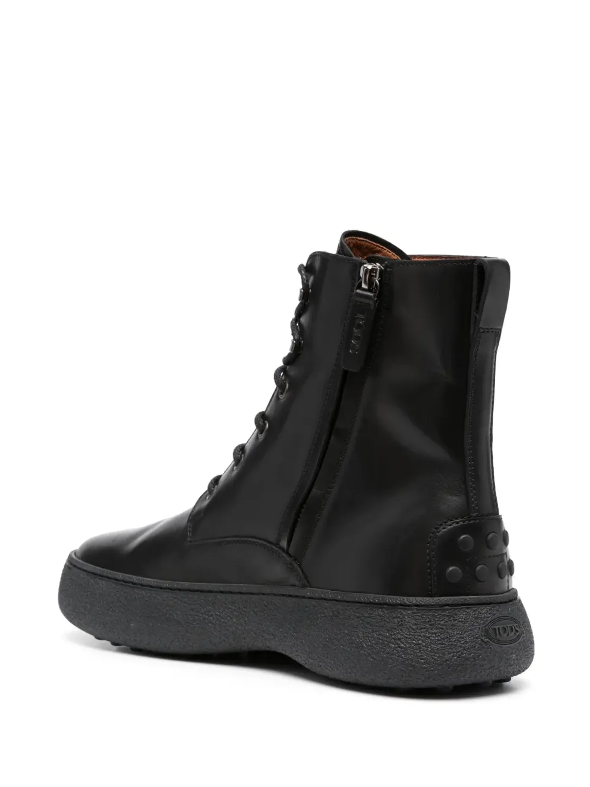 Tod's Montone レースアップ レザーブーツ（ブラック） - 画像3