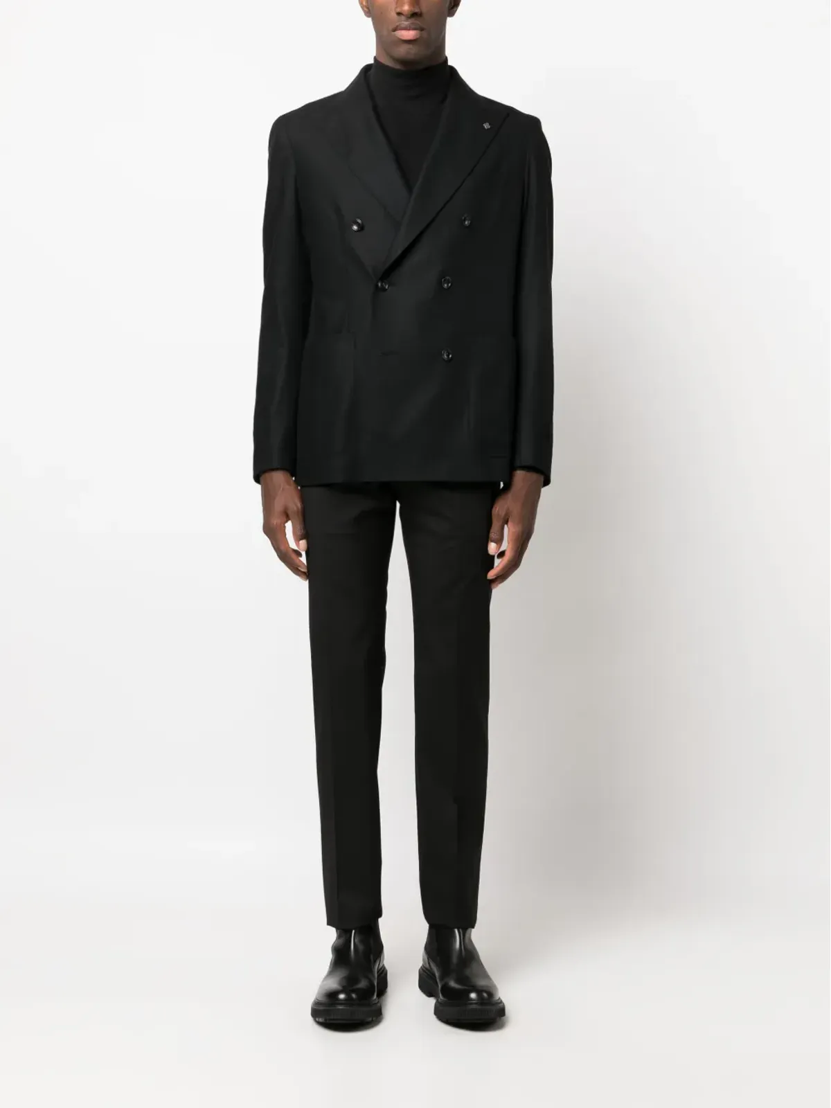 Corneliani スリムカット ヴァージンウール パンツ ブラック - 画像2
