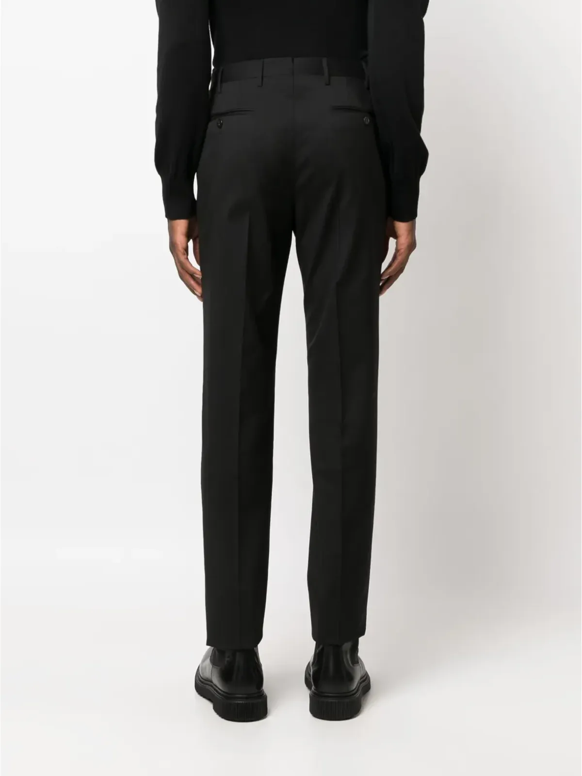 Corneliani スリムカット ヴァージンウール パンツ ブラック - 画像4