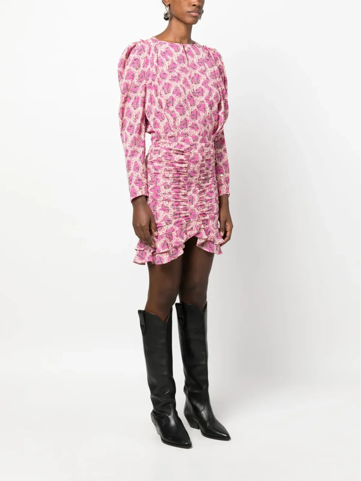 ISABEL MARANT Milendi 抽象プリント シャーリング ミニスカート - 画像3