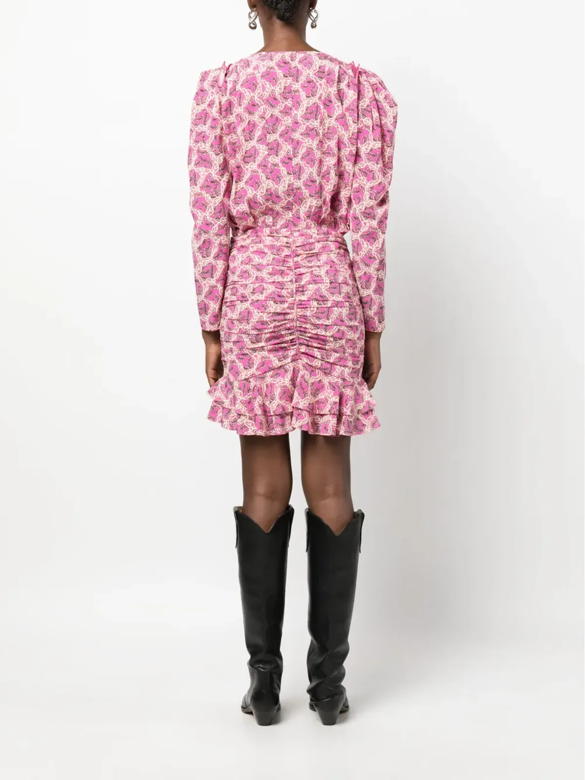 ISABEL MARANT Milendi 抽象プリント シャーリング ミニスカート - 画像4