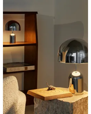 Tom Dixon ベル ポータブル テーブルランプ - シルバー - サムネイル3