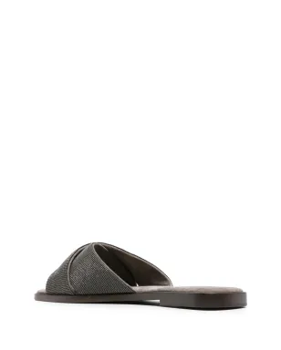 Brunello Cucinelli モニリ-detail クロスオーバーストラップ・スライド - サムネイル3