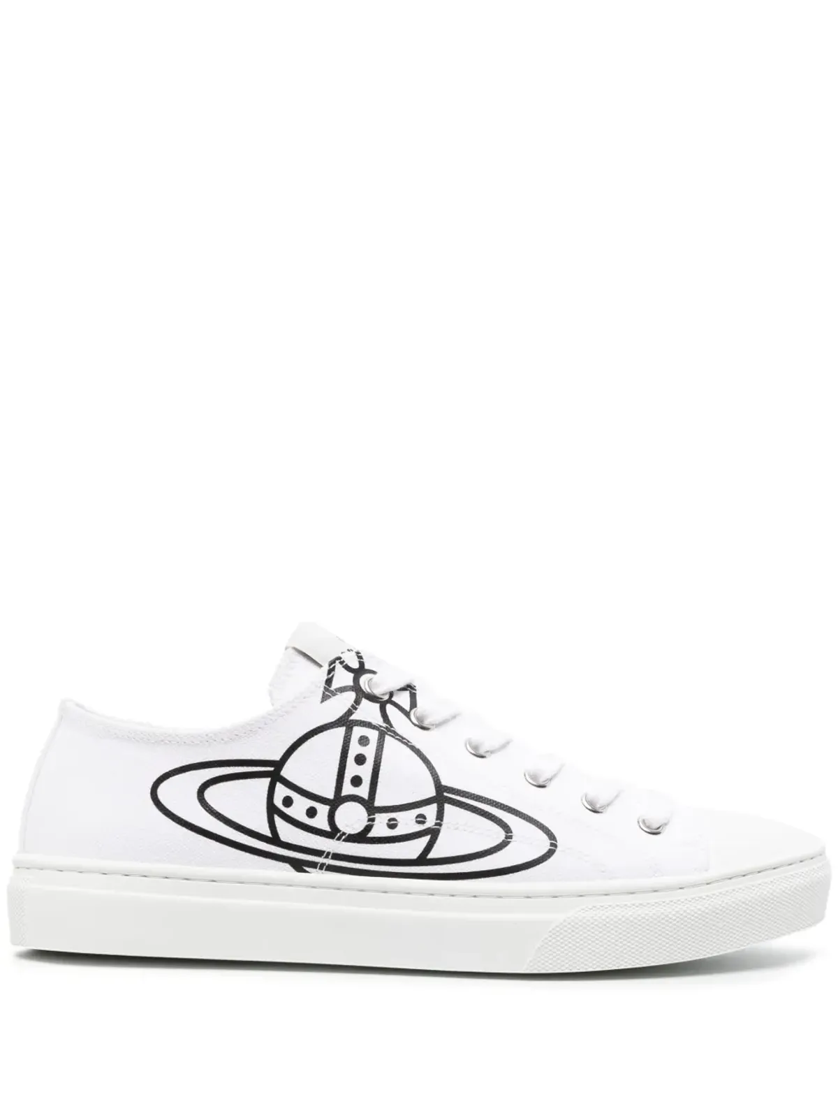 Vivienne Westwood Orbプリント キャンバススニーカー - White - 画像1