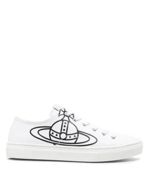 Vivienne Westwood Orbプリント キャンバススニーカー - White - サムネイル1
