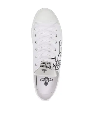 Vivienne Westwood Orbプリント キャンバススニーカー - White - サムネイル4