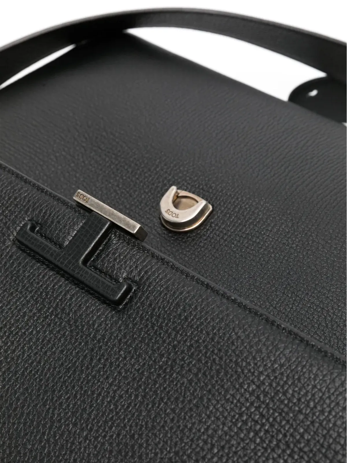 Tod's スモール ティームレス レザー ブリーフケース ブラック - 画像4