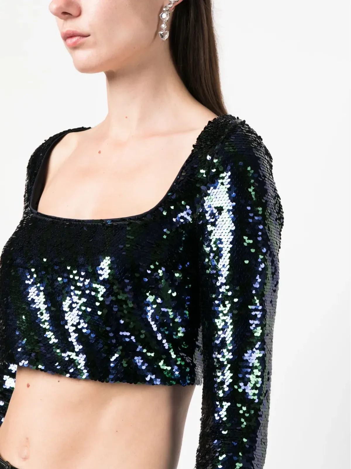 Chiara Ferragni シークイン付きクロップドトップ - 画像5