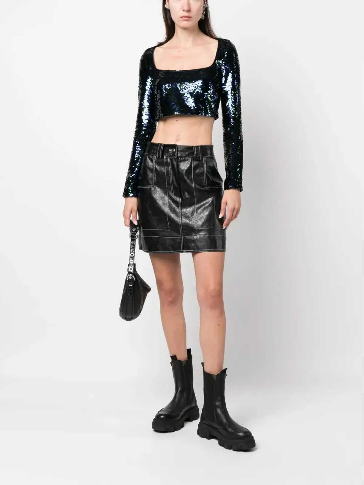 Chiara Ferragni シークイン付きクロップドトップ - 画像2