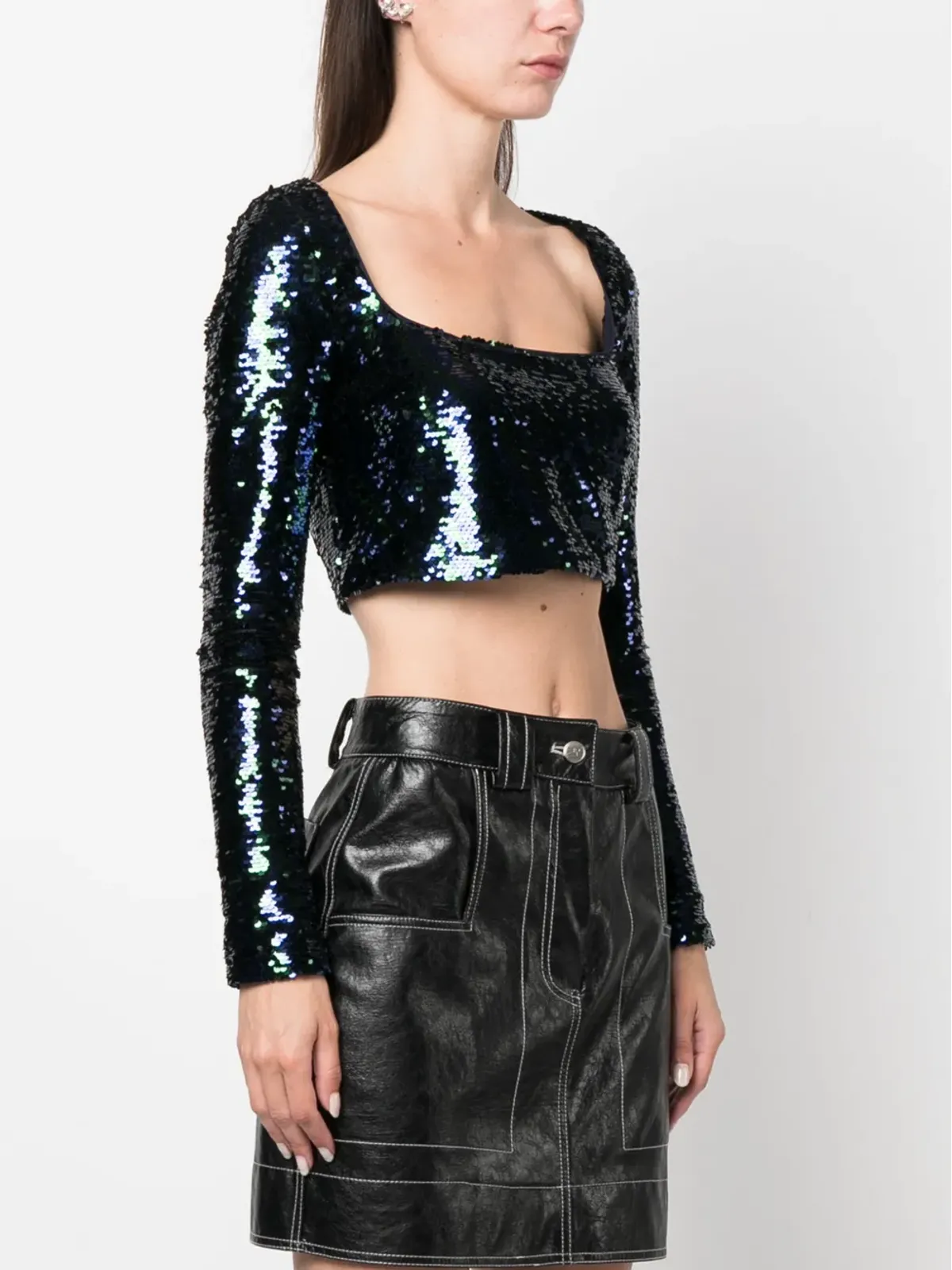 Chiara Ferragni シークイン付きクロップドトップ - 画像3