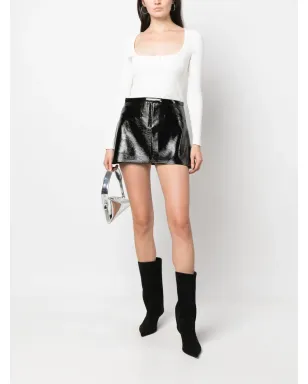 Courrèges トラペーズシルエット ヴィニール ミニスカート - サムネイル2