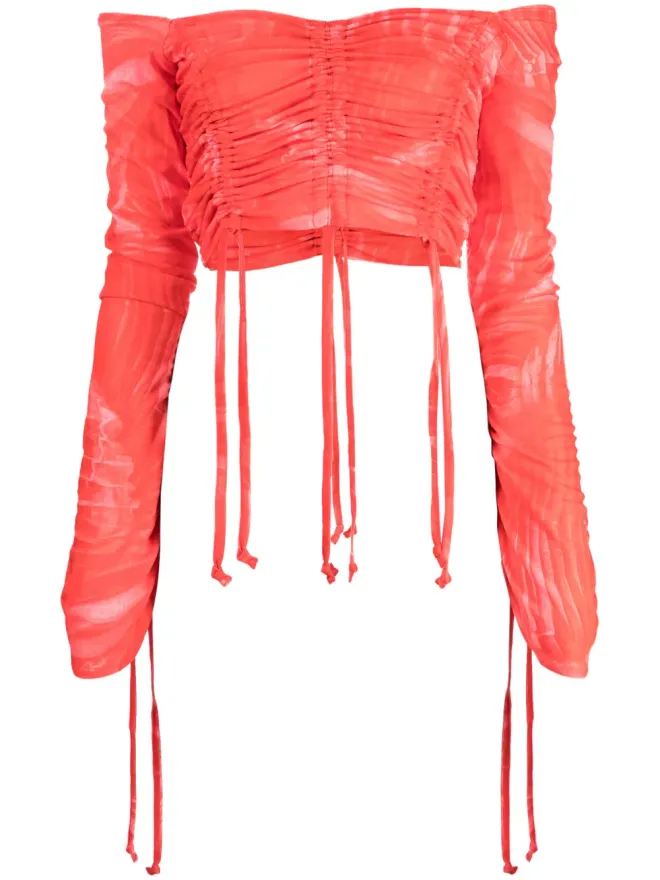 CANNARI CONCEPT CANNARI CONCEPT プリーツ加工クロップトップ - Redの商品画像