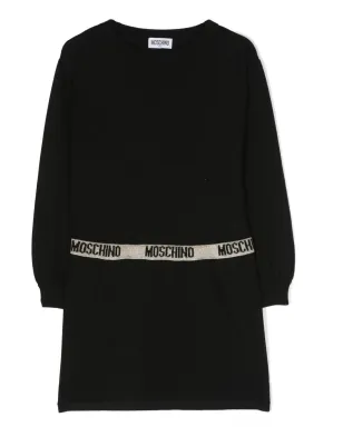 Moschino Kids ロゴウェストバンド長袖ドレス - サムネイル1