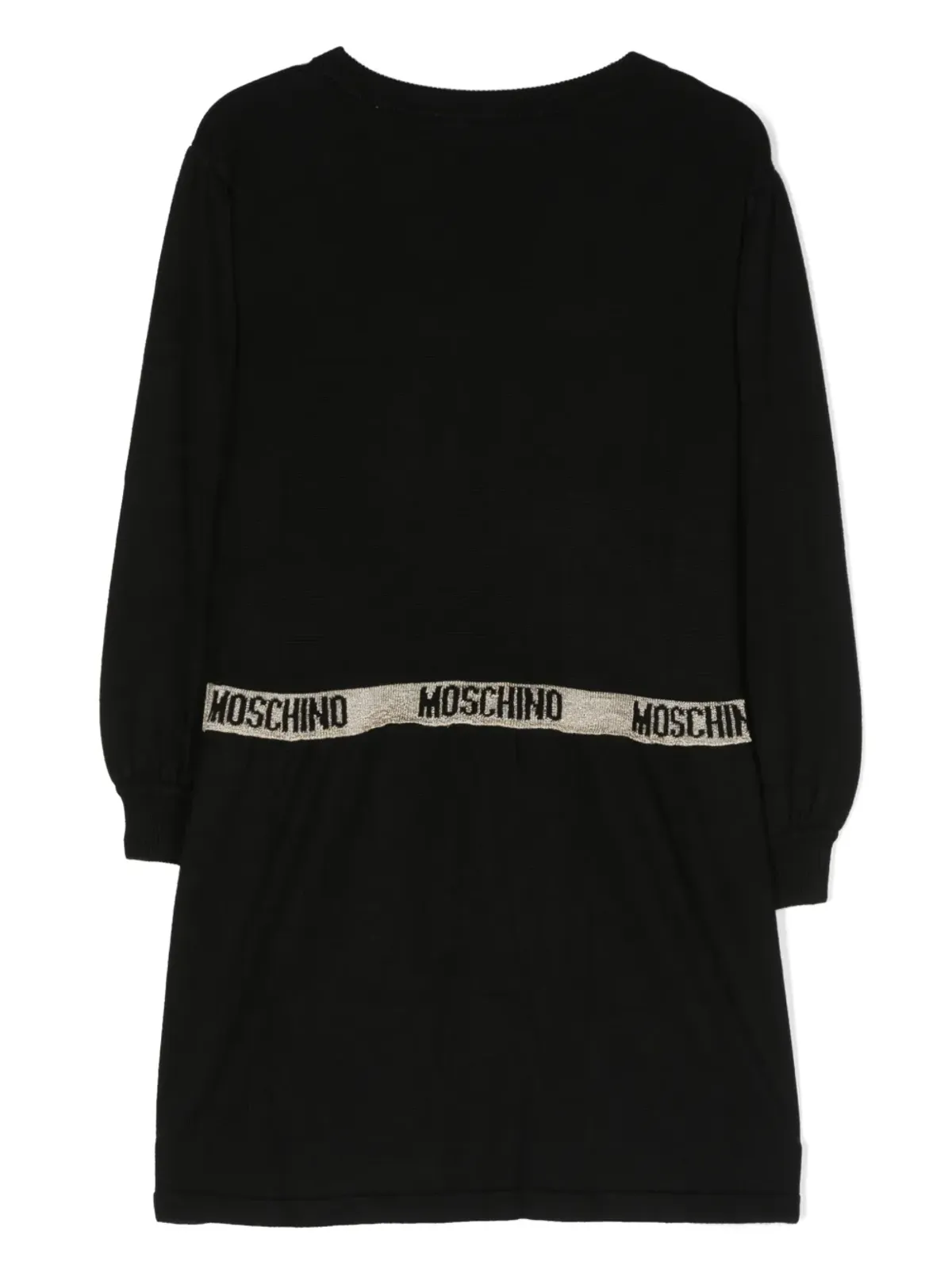 Moschino Kids ロゴウェストバンド長袖ドレス - 画像2