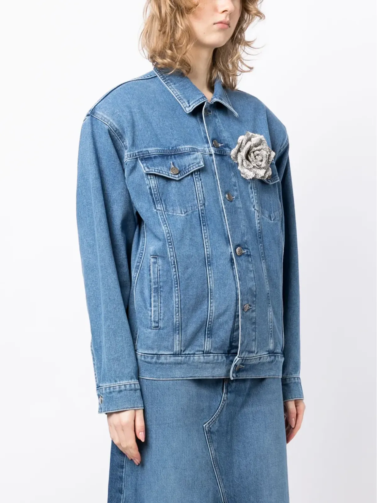Giuseppe Di Morabito デニムジャケット（フェイクフラワー付き） - 画像3