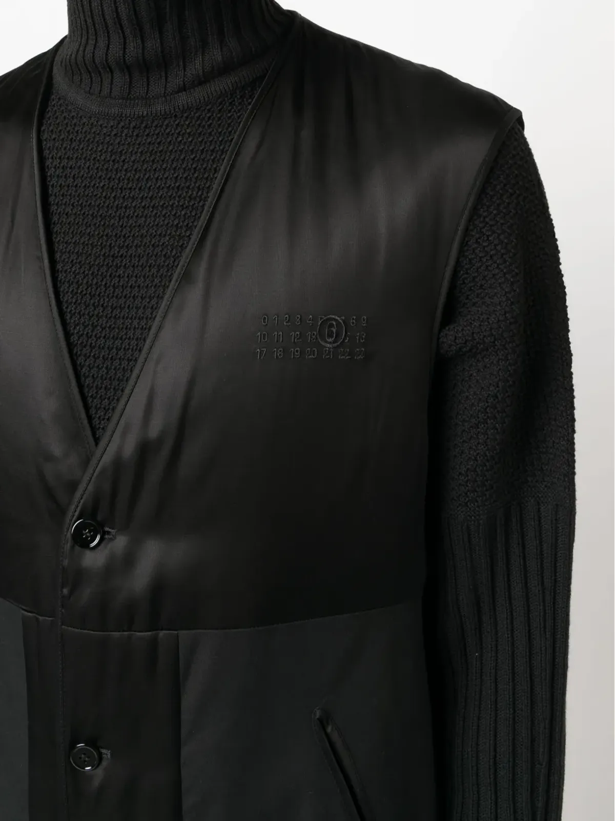 MM6 Maison Margiela ツートーン ウール ジレ - 画像5