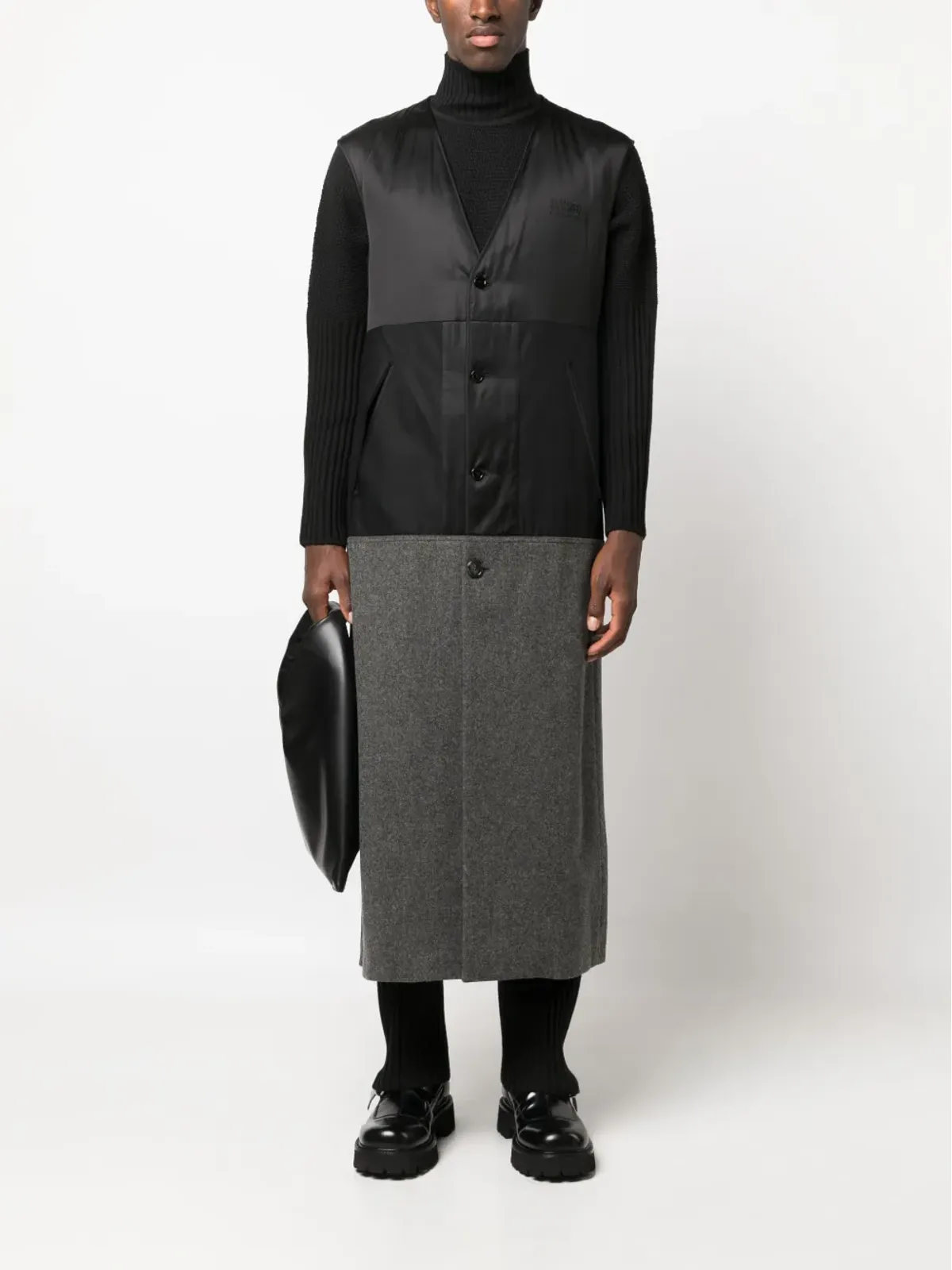 MM6 Maison Margiela ツートーン ウール ジレ - 画像2