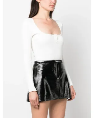Courrèges ロゴパッチ付きリブコットンボディスーツ - サムネイル3