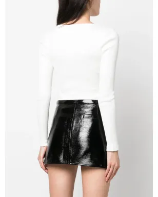 Courrèges ロゴパッチ付きリブコットンボディスーツ - サムネイル4