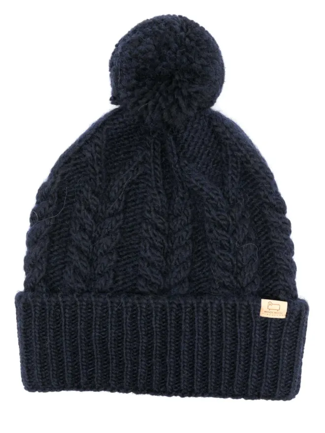 Woolrich Woolrich ロゴパッチ ケーブルニット ビーニーの商品画像