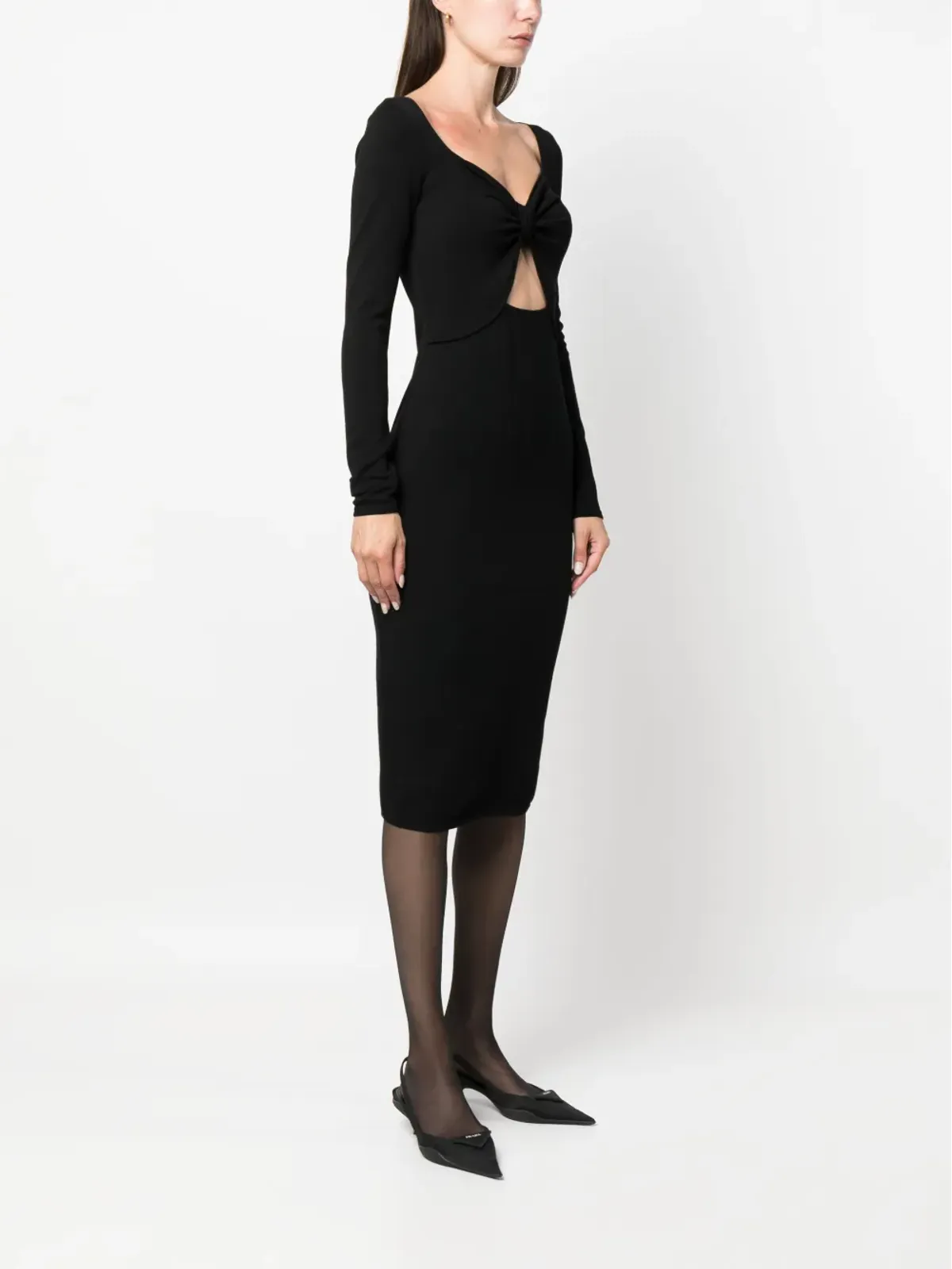 Giambattista Valli カットアウトミディドレス - 画像3