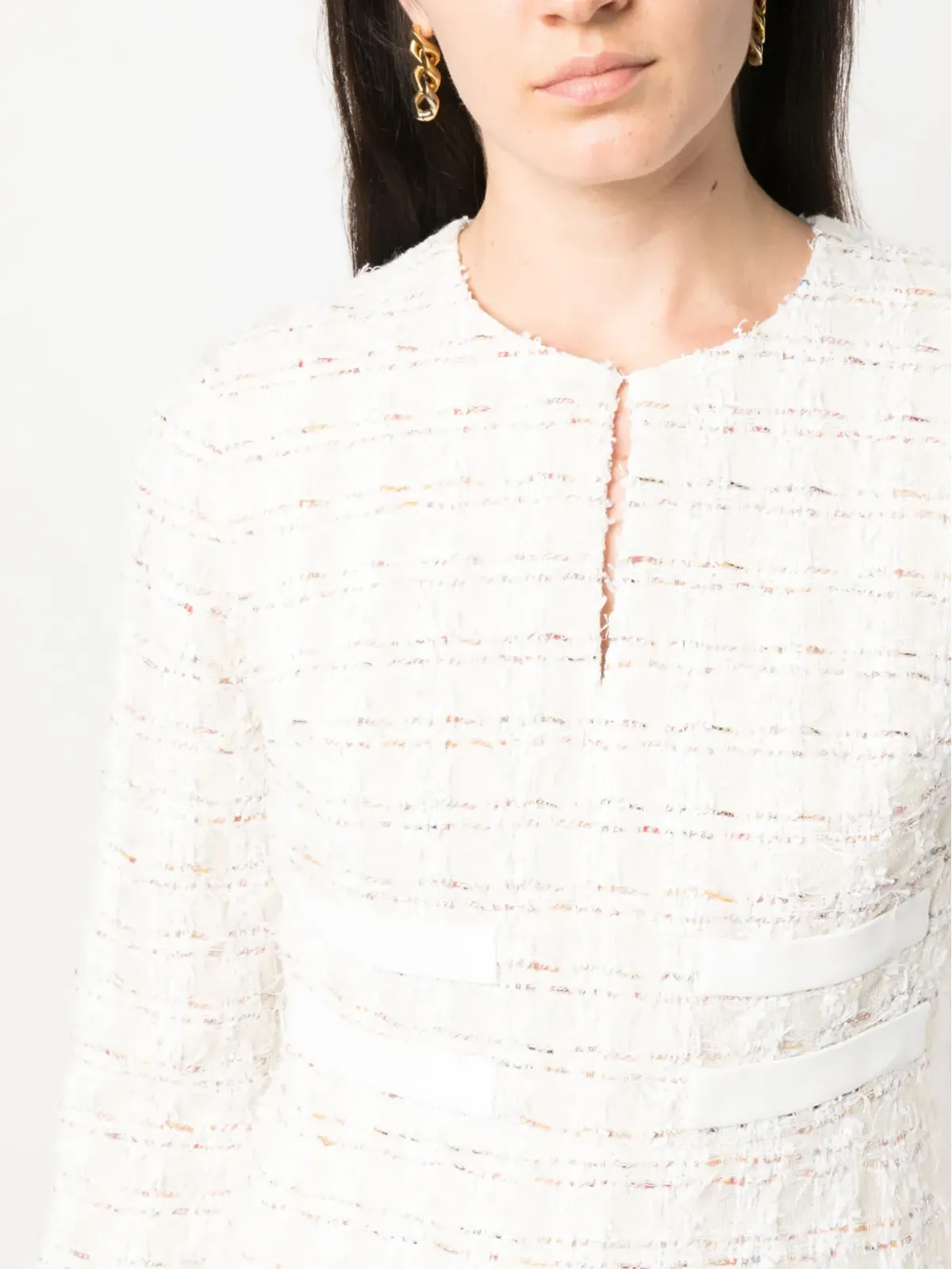 Giambattista Valli ロングスリーブ ツイード ミニドレス - 画像5