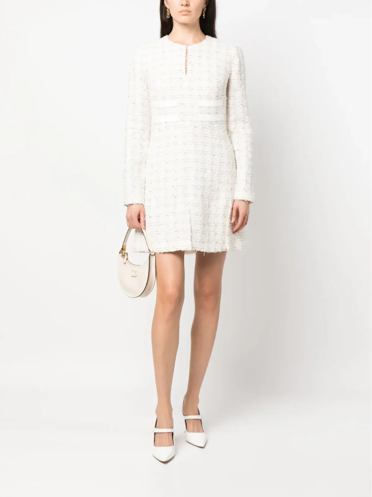 Giambattista Valli ロングスリーブ ツイード ミニドレス - 画像2